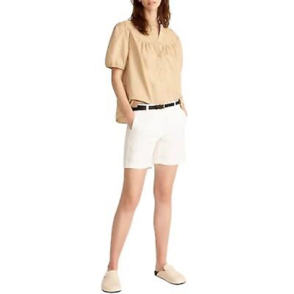 J. Crew Puff-sleeve cotton poplin popover top - Picture 4 of 7